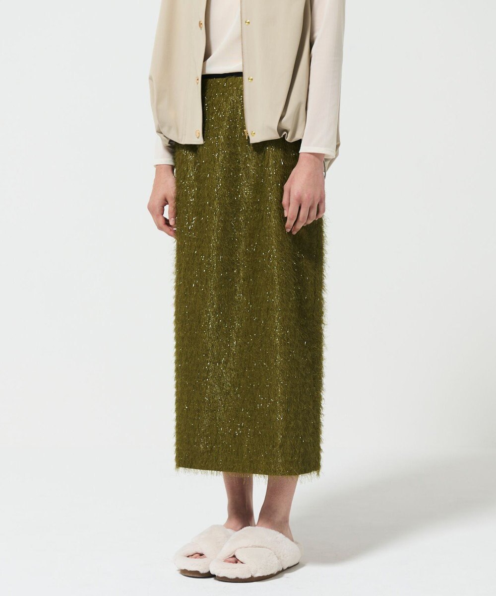 GRACE CONTINENTAL フリンジジャガードタイトスカート 