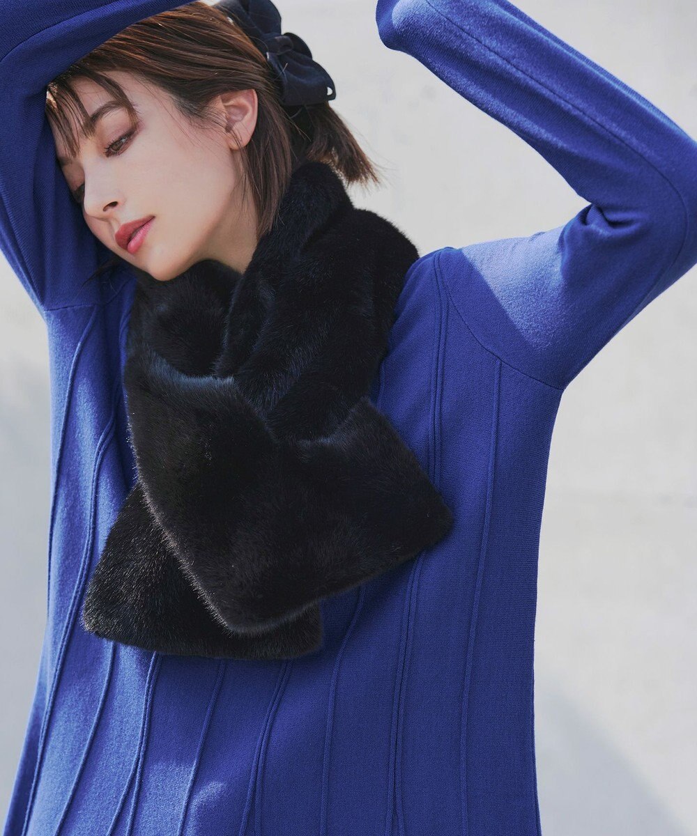 Tiaclasse 【洗える】ストライプ編みフレアニットチュニック 