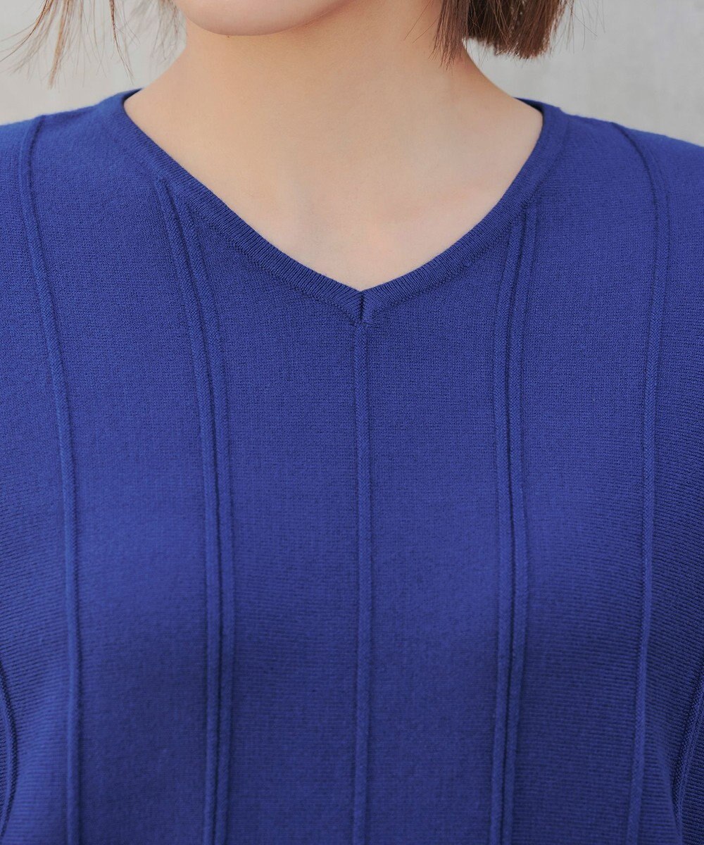 Tiaclasse 【洗える】ストライプ編みフレアニットチュニック 