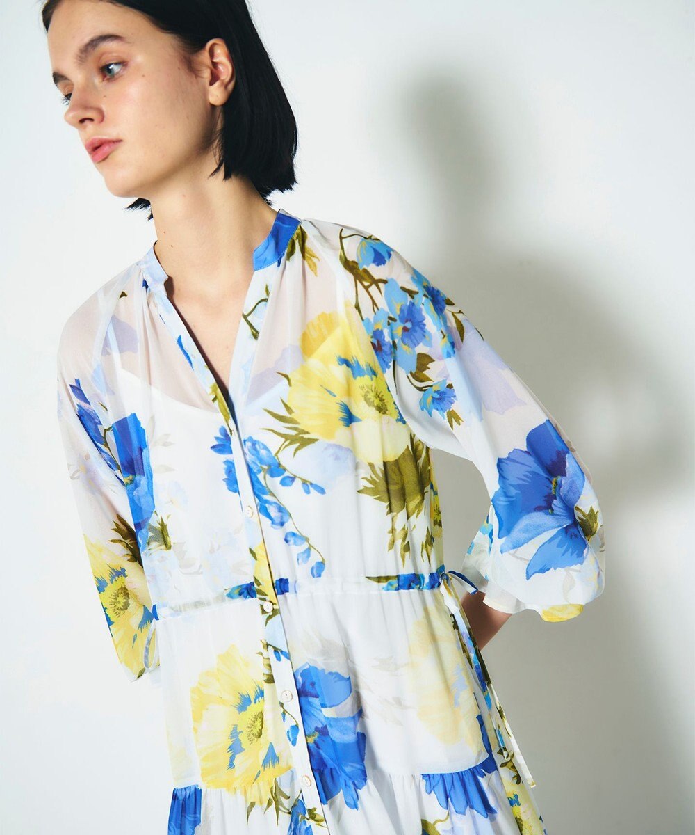 GRACE CONTINENTAL ビッグボタニカルシャツワンピース 