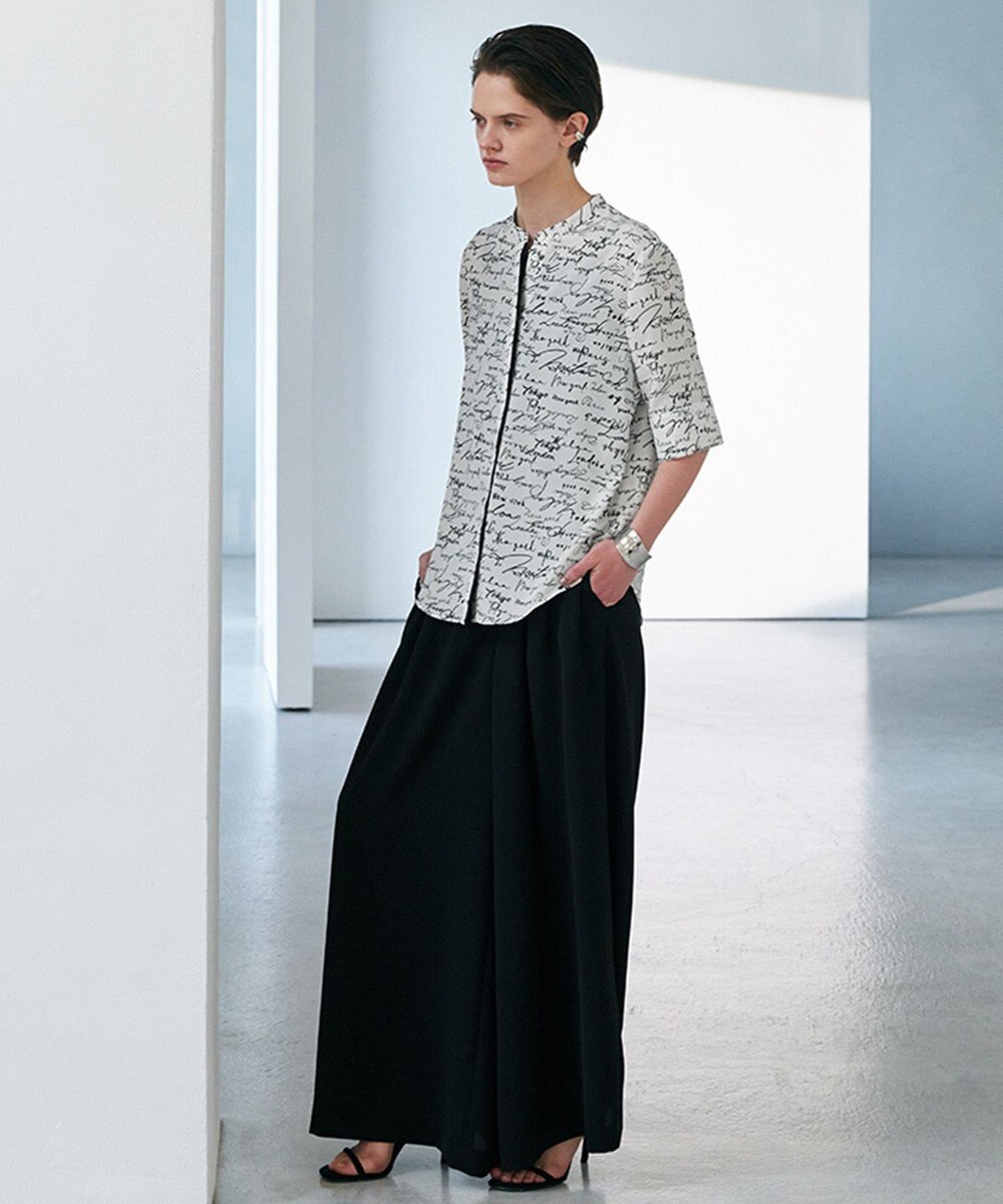 ICB 【30th ANNIVERSARY】5cityプリント バンドカラーブラウス 