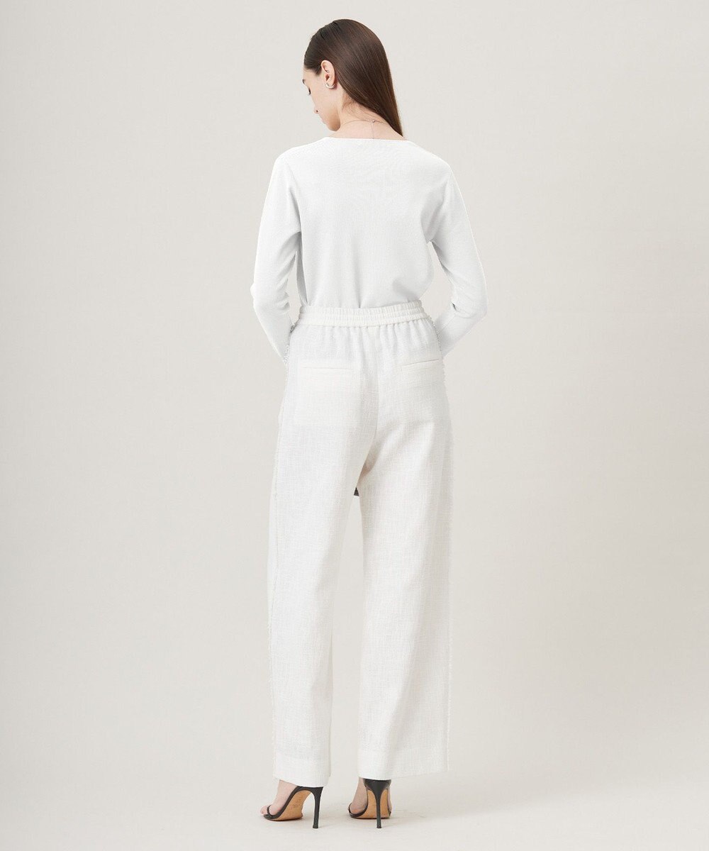 ICB 【洗える】 ライトスラブツイード ワイドパンツ 