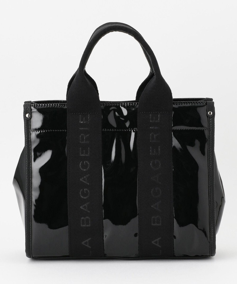 LA BAGAGERIE ソフトエナメル　ロゴテープ2WAYトートバッグ　Mサイズ 