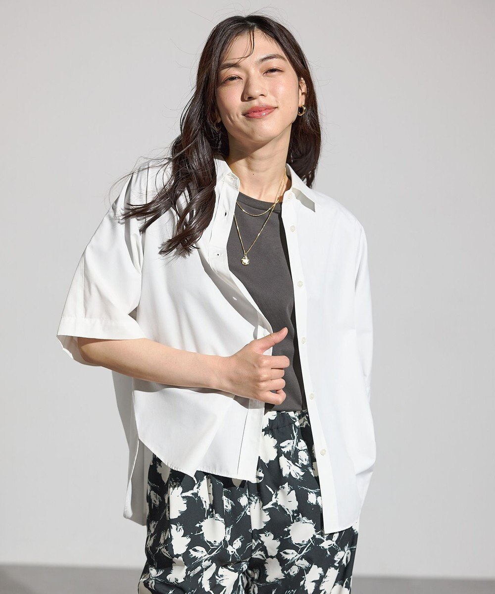 ANY 【接触冷感/UVカット/抗菌防臭/速乾】エニィファンクション半袖シャツブラウス 