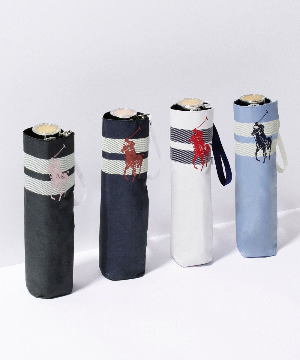 MOONBAT POLO RALPH LAUREN（ポロ ラルフローレン） 晴雨兼用日傘 ボーダー 遮光率100% 遮熱 UV 晴雨兼用 