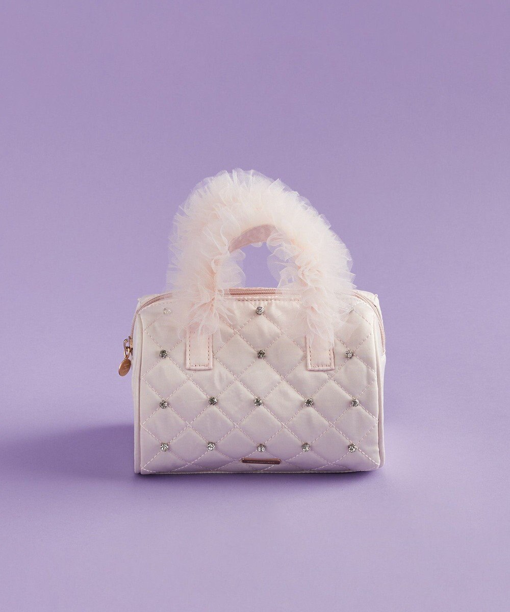 Maison de FLEUR チュールハンドルラインストーンボストンバッグ 