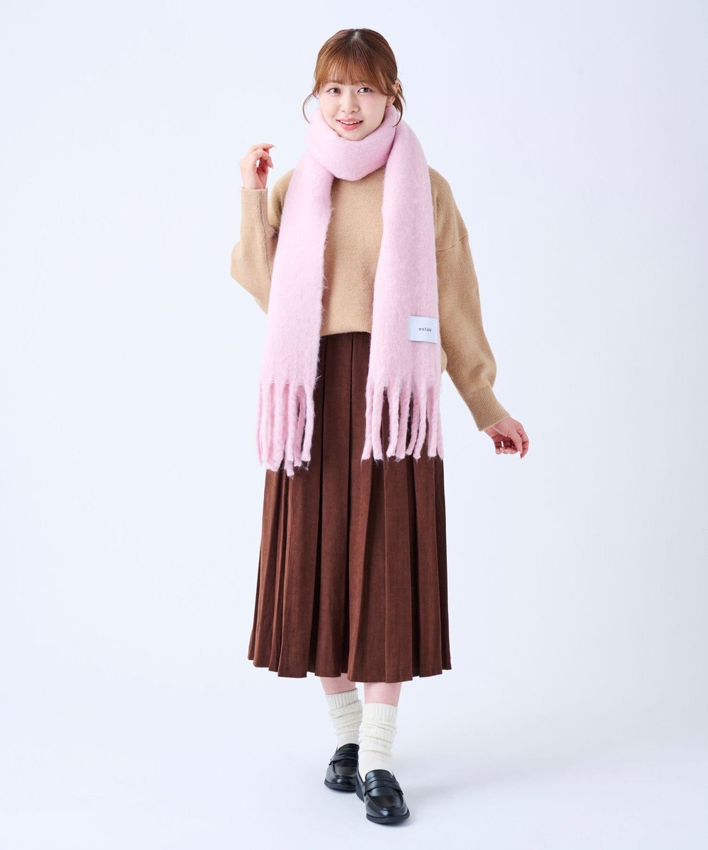 MOONBAT 【美人百花2月号/CanCam/andGIRL掲載】洗える ボリュームマフラー ソフトプレーン 幅40cm 