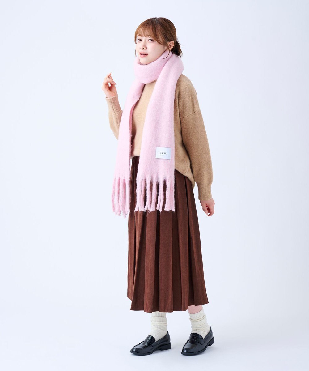 MOONBAT 【美人百花2月号/CanCam/andGIRL掲載】洗える ボリュームマフラー ソフトプレーン 幅40cm 