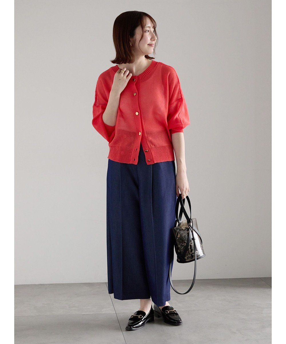 Te chichi 【WEB限定カラーあり】ペーパータッチヤーン2wayメッシュニット 