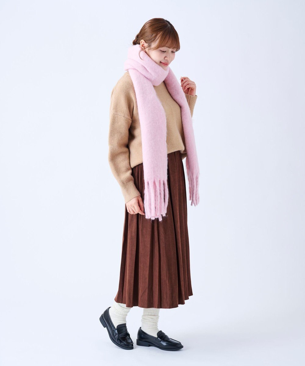 MOONBAT 【美人百花2月号/CanCam/andGIRL掲載】洗える ボリュームマフラー ソフトプレーン 幅40cm 