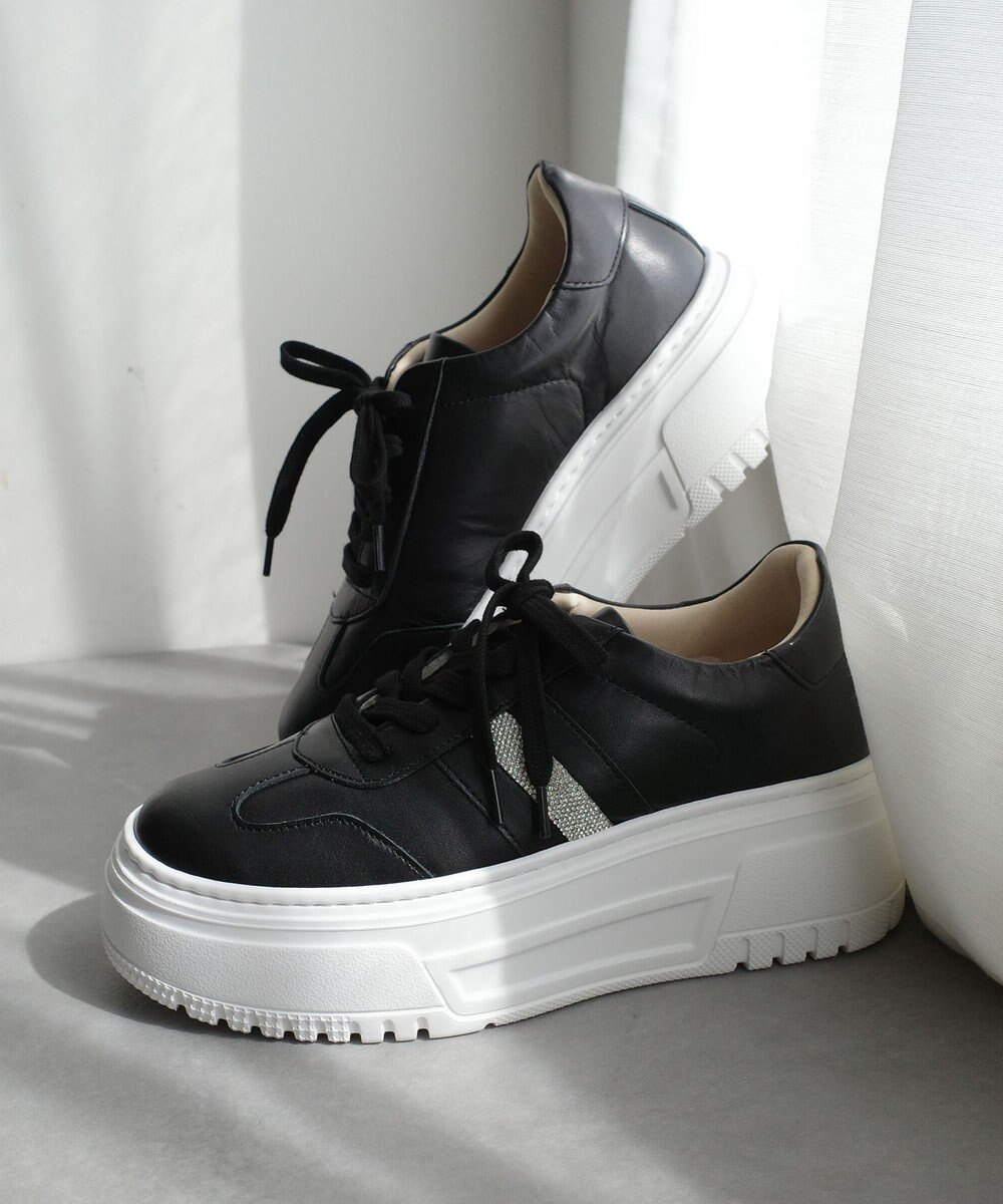 Pointer 日本製 本革ボリューム厚底スニーカー 