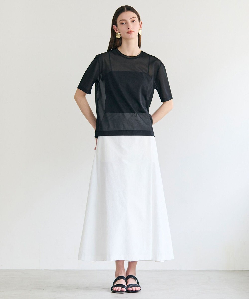 BEIGE， SELEN / リブコンビ シアーTシャツ 