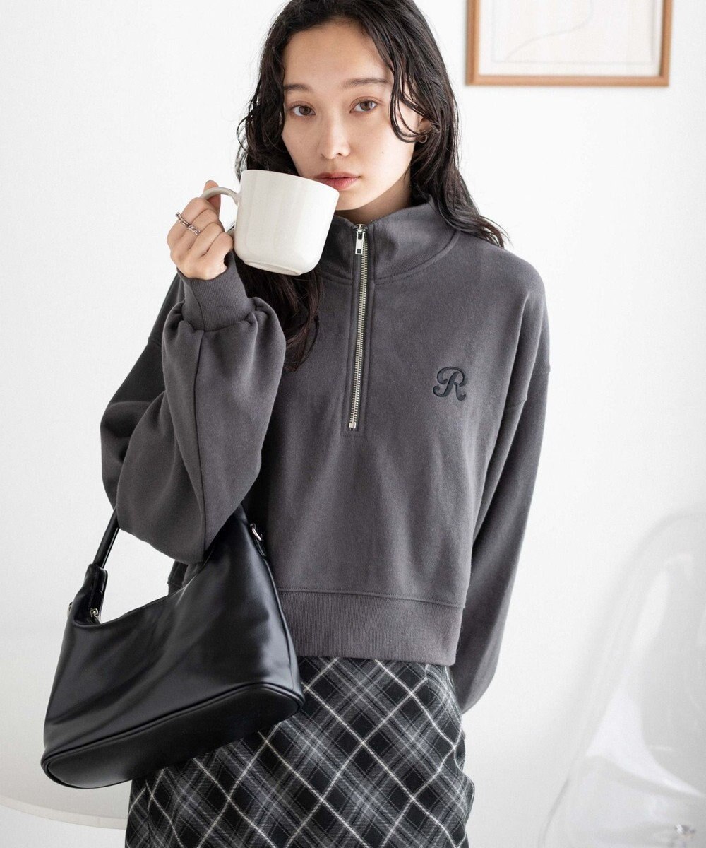 WEGO ハーフジップショートスウェット 