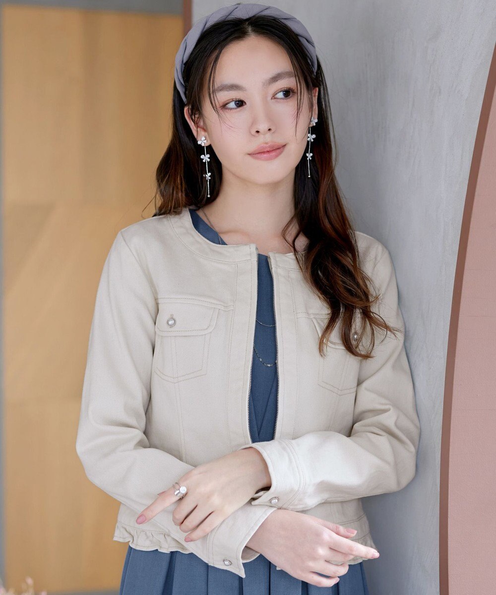 Tiaclasse ノーカラーデニムジャケット 