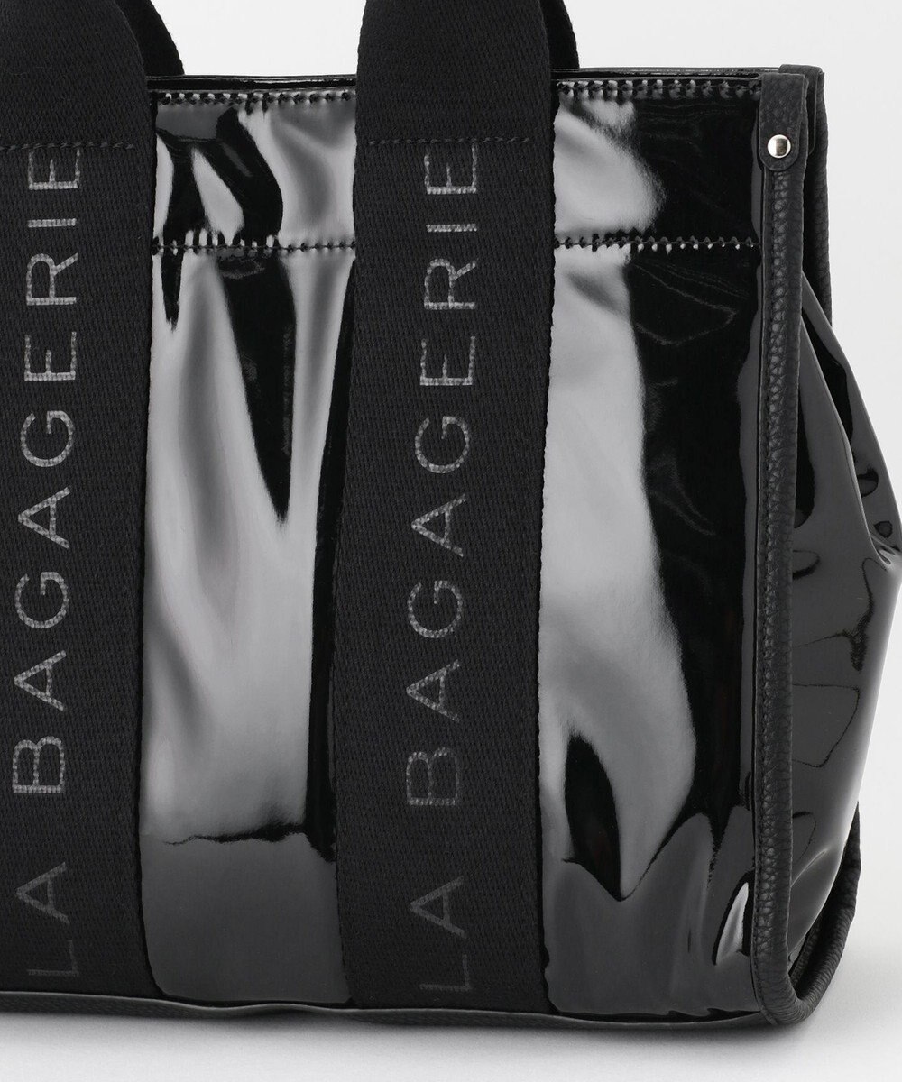 LA BAGAGERIE ソフトエナメル　ロゴテープ2WAYトートバッグ　Mサイズ 
