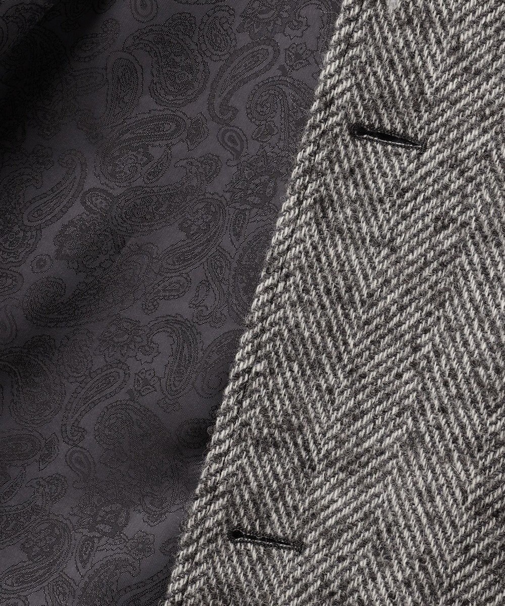 JOSEPH ABBOUD 【尾州産カシミヤブレンド素材/軽量】カシミヤブレンドアルパカヘリンボーン ステンカラーコート 