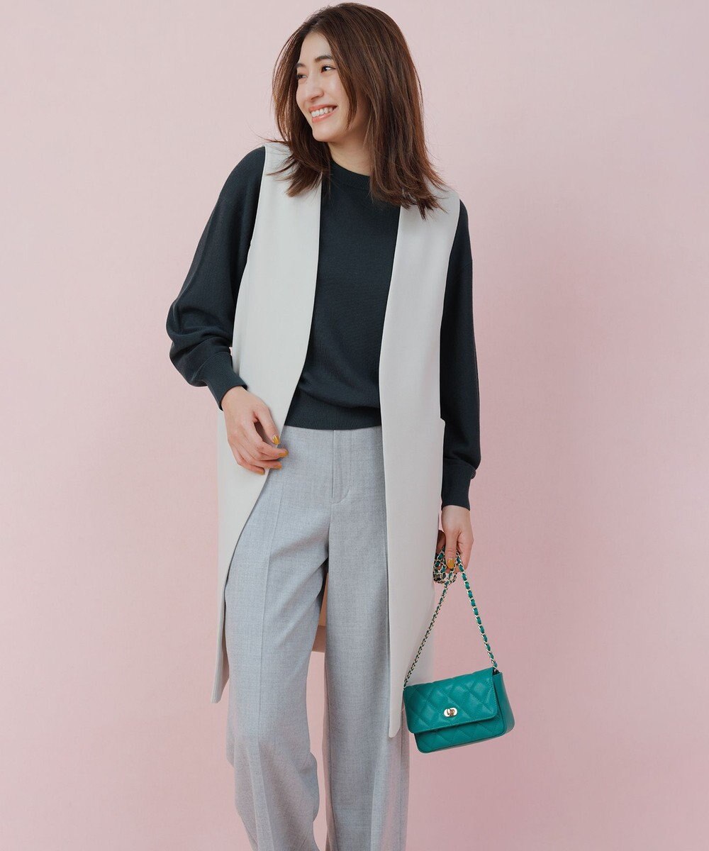 23区 L 【CLASSY.1月号掲載】ウールミルドストレッチ ワイドパンツ 