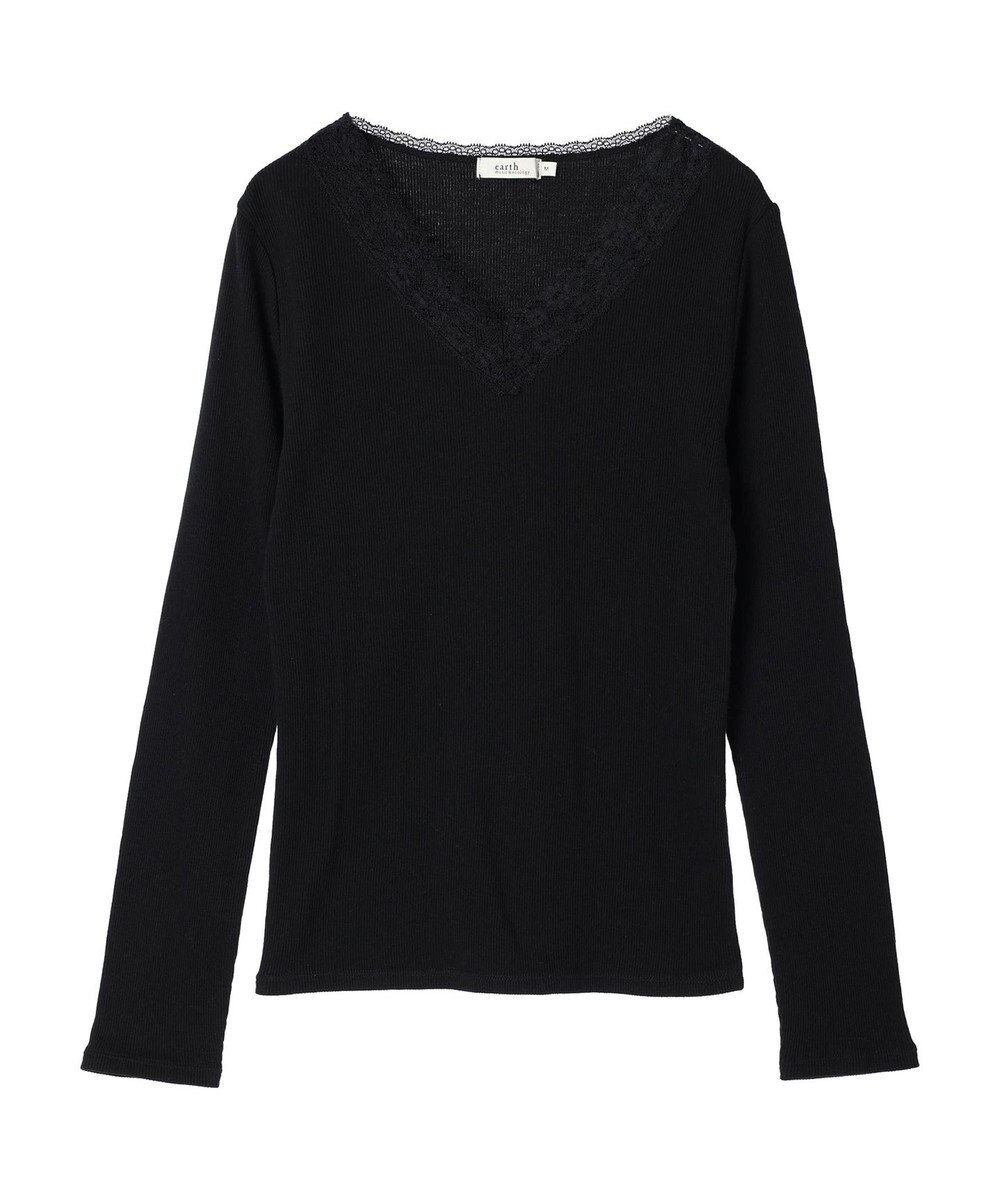 earth music&ecology レースＶネックテレコインナー 