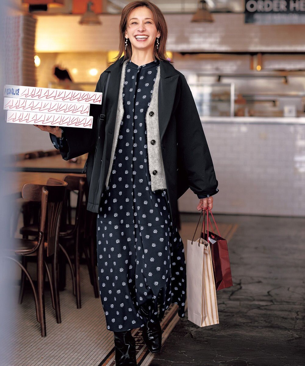 UNFILO アルパカシャギー Vネックカーディガン 