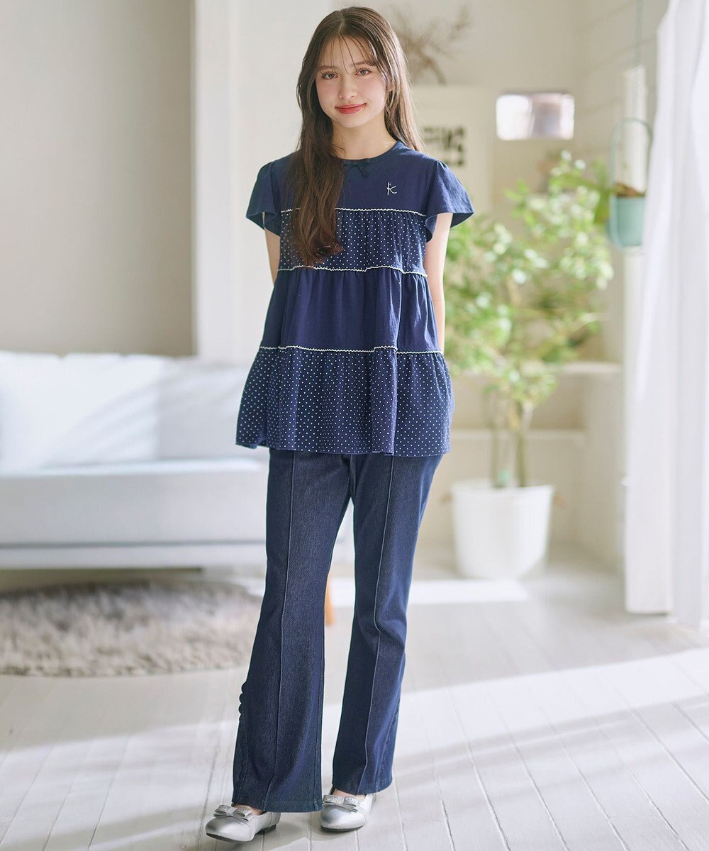 組曲 KIDS 【150-160㎝】 ドットティアードチュニック 