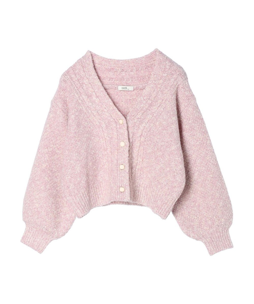 earth music&ecology ラメスラブニットカーディガン 
