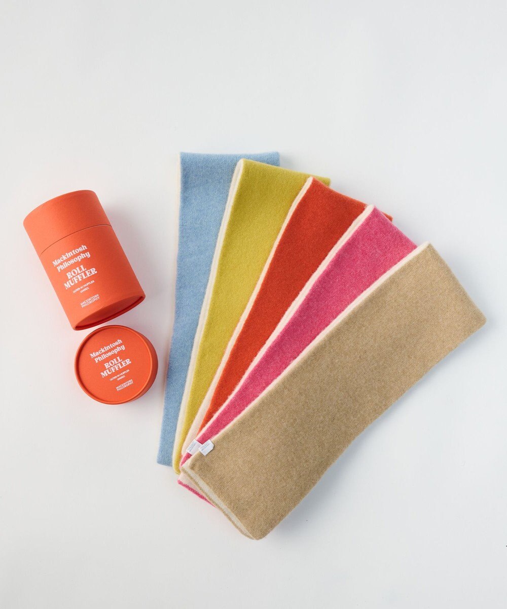 MOONBAT MACKINTOSH PHILOSOPHY(マッキントッシュ フィロソフィー）【ギフトBOX付】ウール100％ リバーシブル ニット マフラー ユニセックス 日本製 