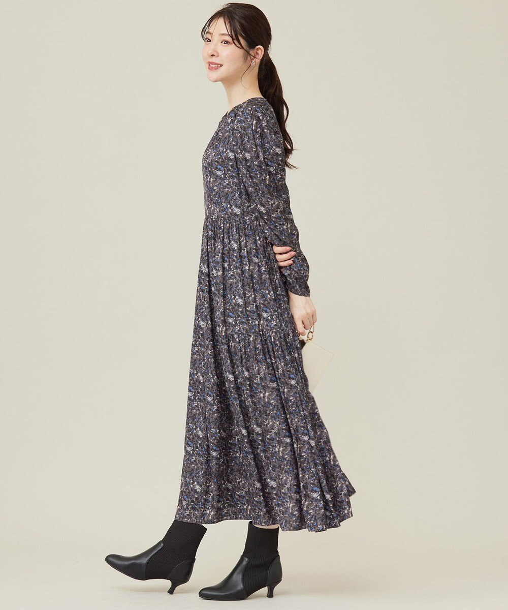 ANY SIS 【BAILA12月号掲載・貴島明日香さんコラボ】ペイントタッチフラワー ワンピース 