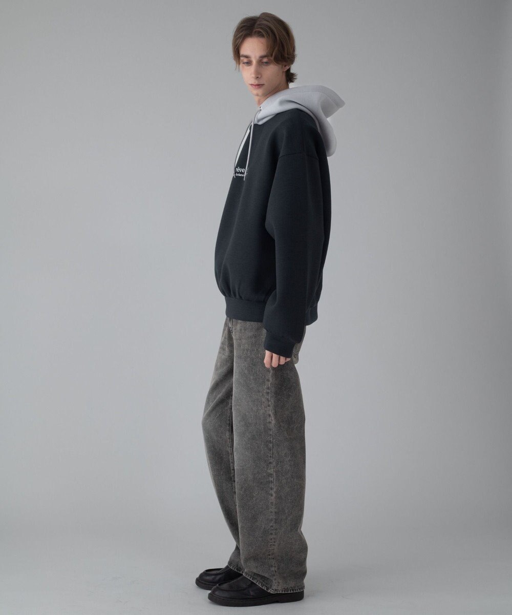 WEGO 【ユニセックス着用ITEM/MLサイズ展開】ワンポイントバイカラープルパーカー 