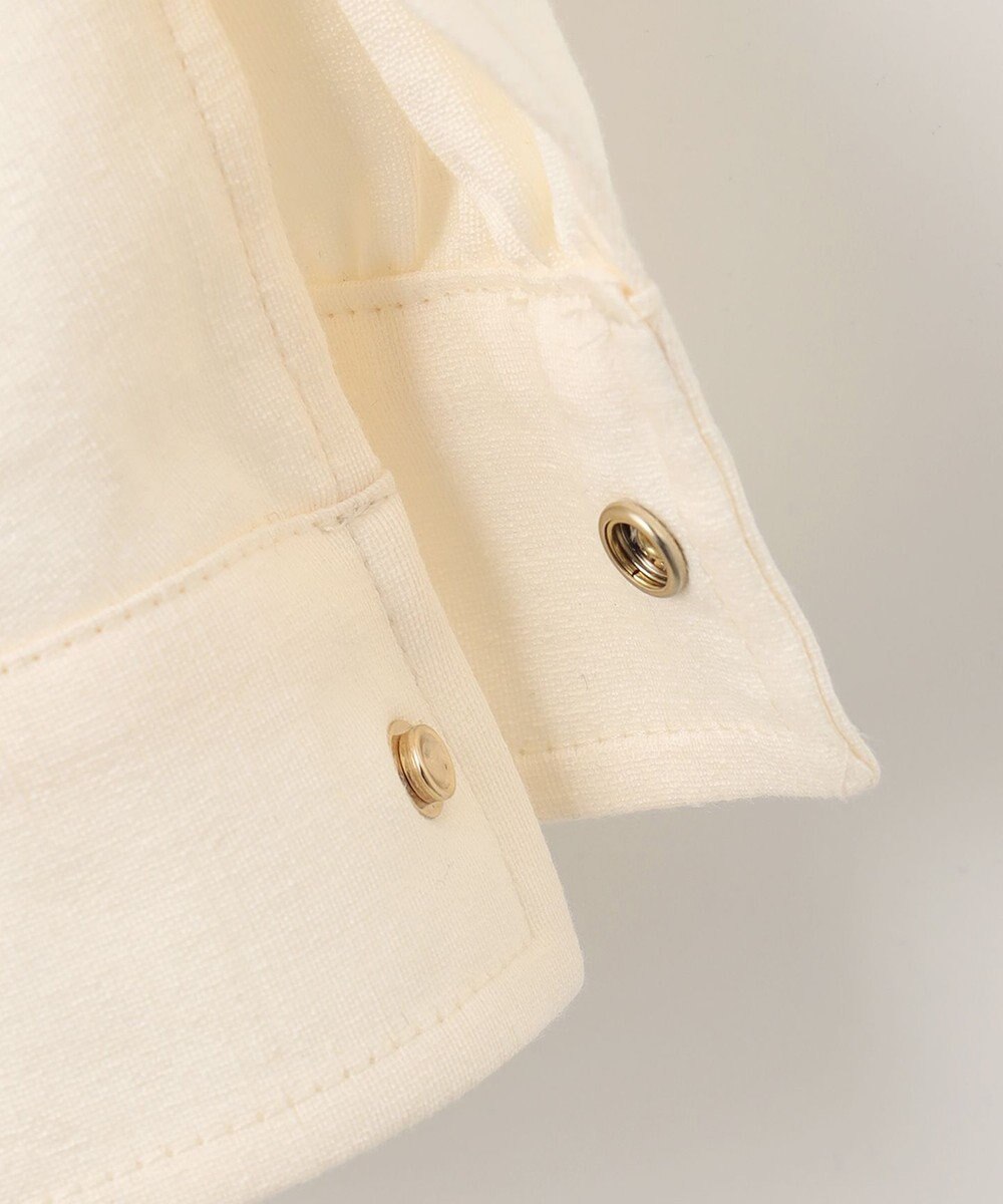 自由区 【XSサイズ～/洗える】ブライトリネンファイユ ジップアップブルゾン 