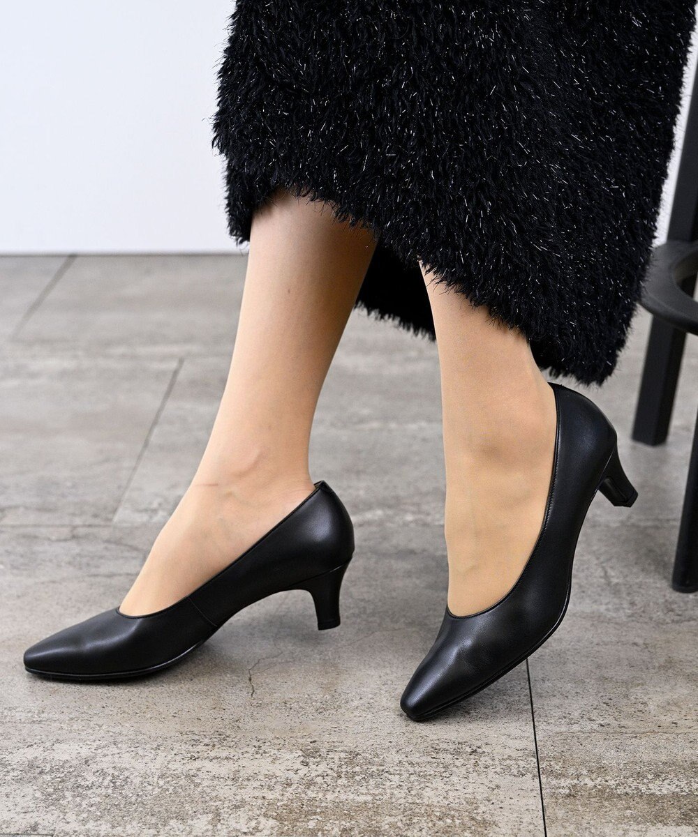 Pointer 【5cmヒール】日本製 高級本革プレーンパンプス 