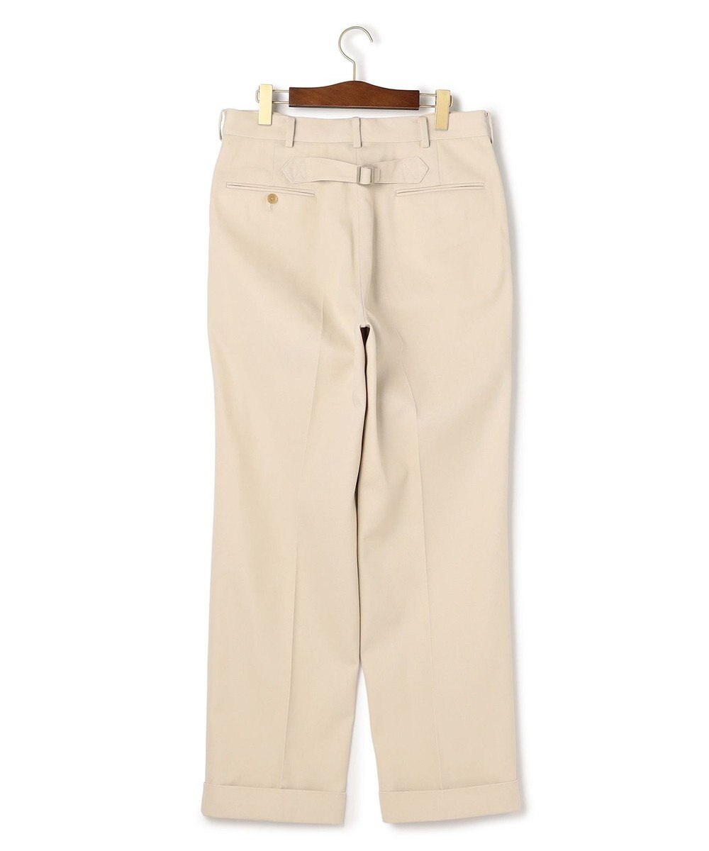 J.PRESS MEN 【J.PRESS ORIGINALS】Cotton Polyester Drill New Piped Stem Slacks / Big Back Belt / Japan Made 