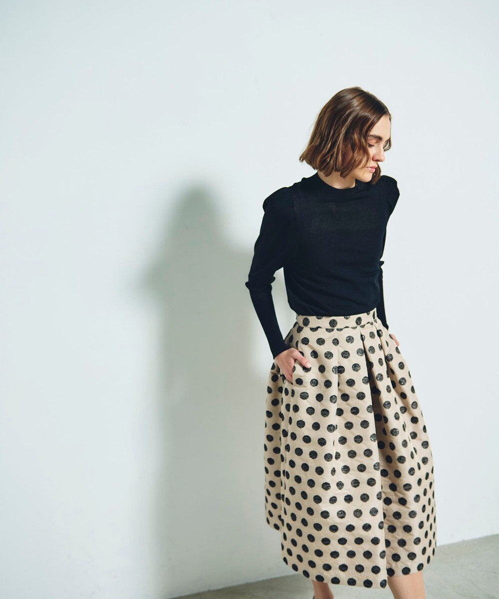 GRACE CONTINENTAL タックスリーブニットトップ 