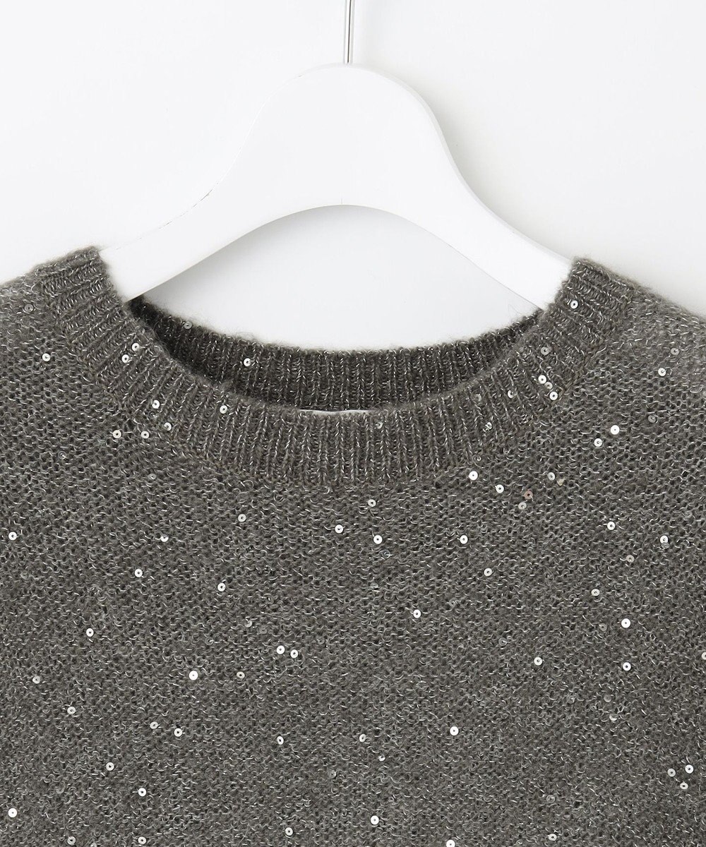 自由区 【アンサンブル対応・洗える】スパンコールプルオーバー ニット 