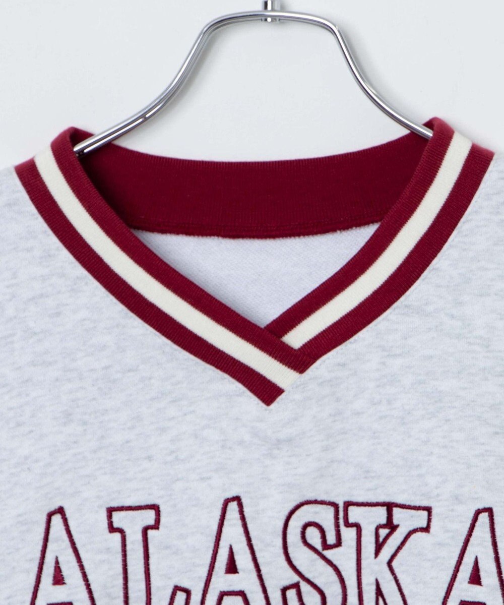 WEGO Vネックラインリブショートスウェット 