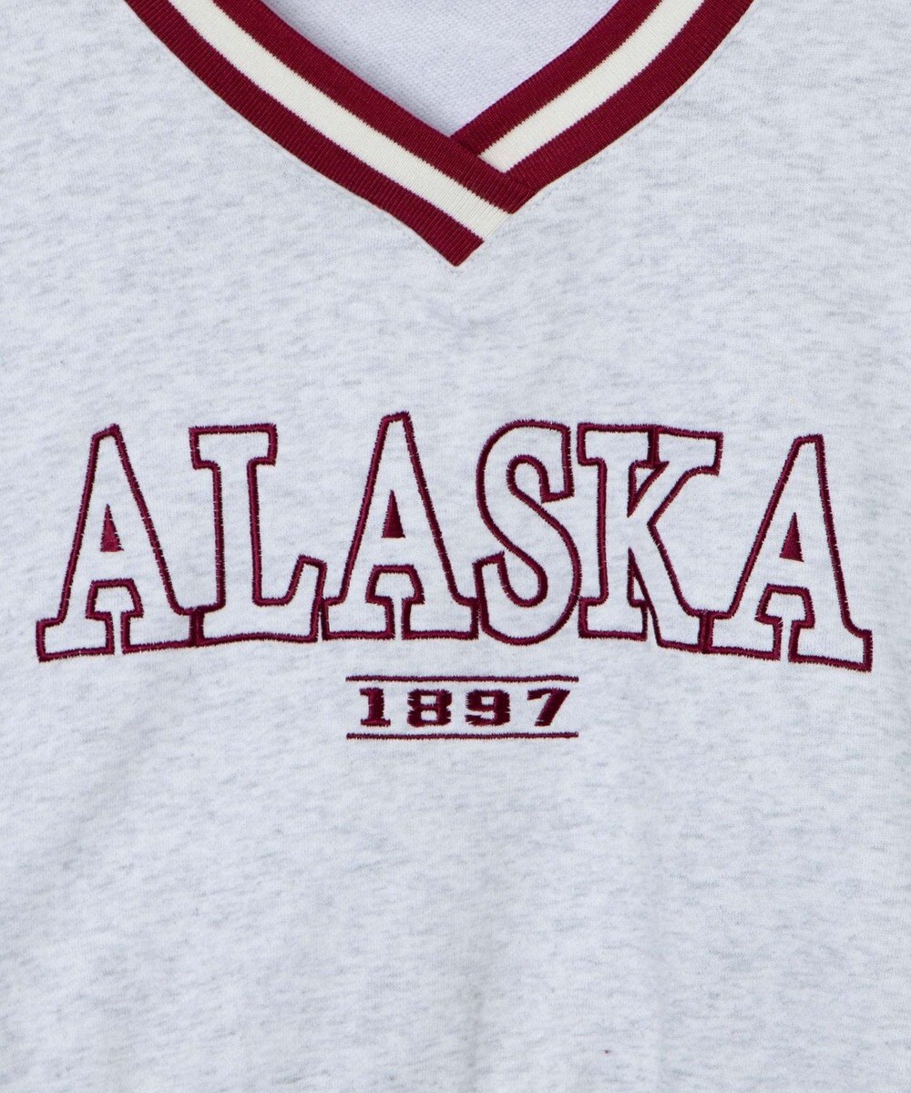 WEGO Vネックラインリブショートスウェット 