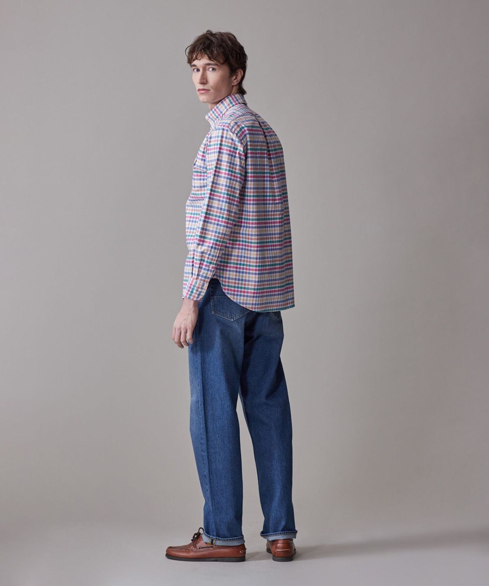 J.PRESS MEN コットンオックス マルチチェック シャツ / ボタンダウン 
