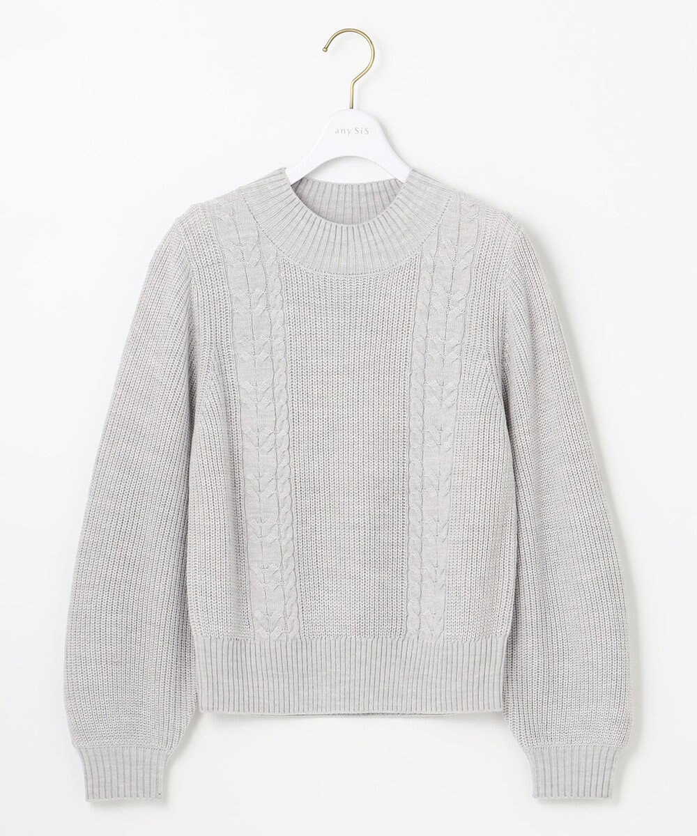 ANY SIS 【洗える】スフレケーブルパフスリーブ ニット 