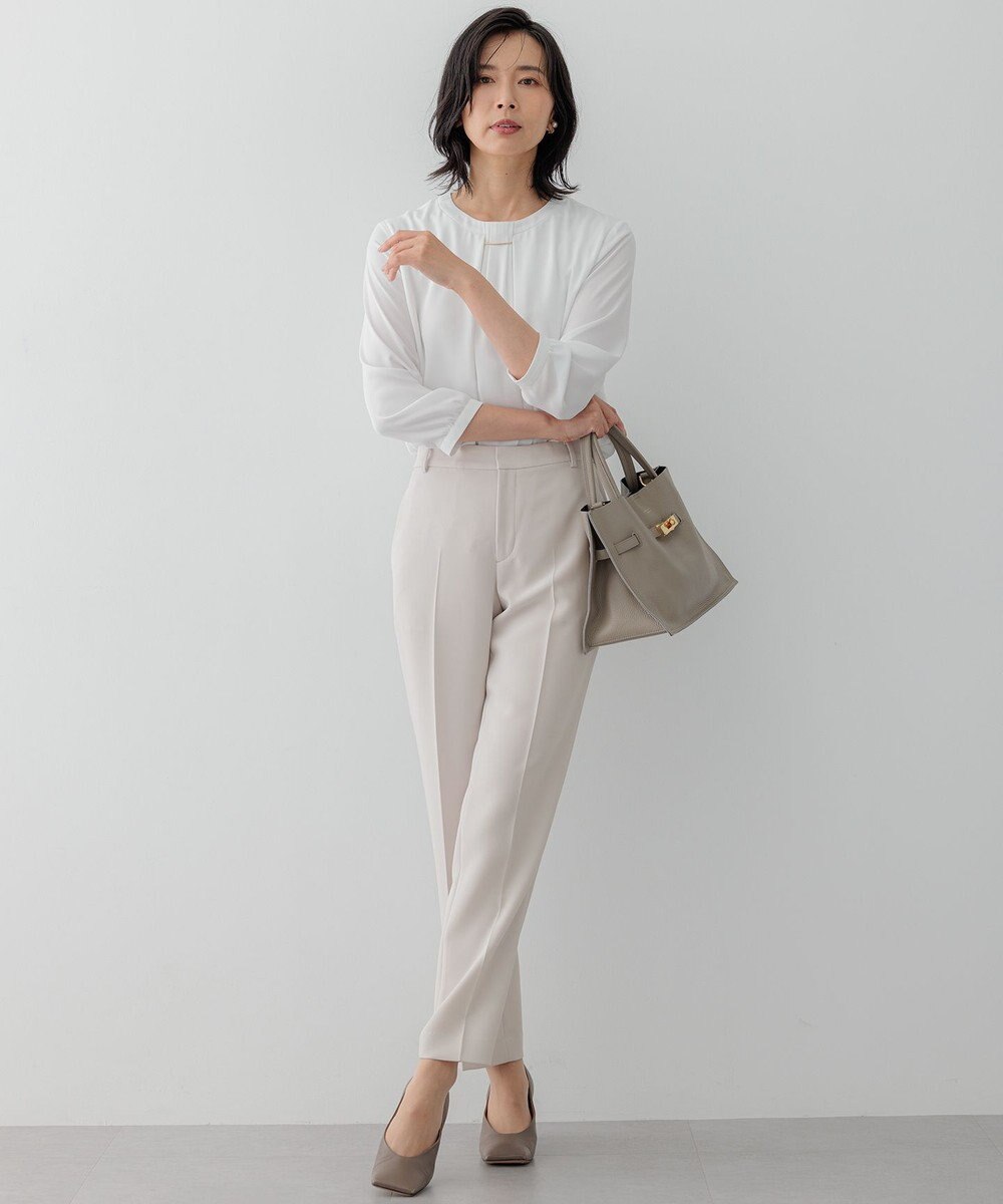 23区 【セットアップ対応】トリアセダブルジョーゼット パンツ 