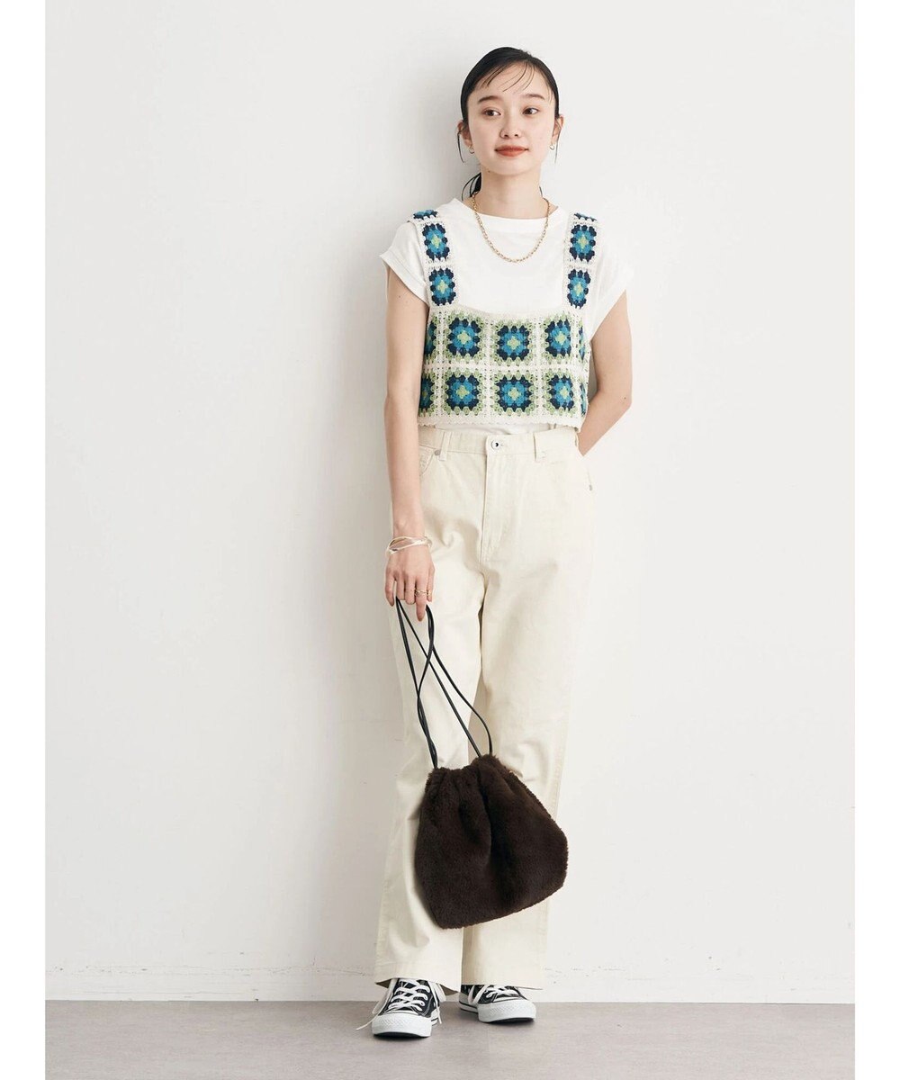 earth music&ecology カラーフレアパンツ 