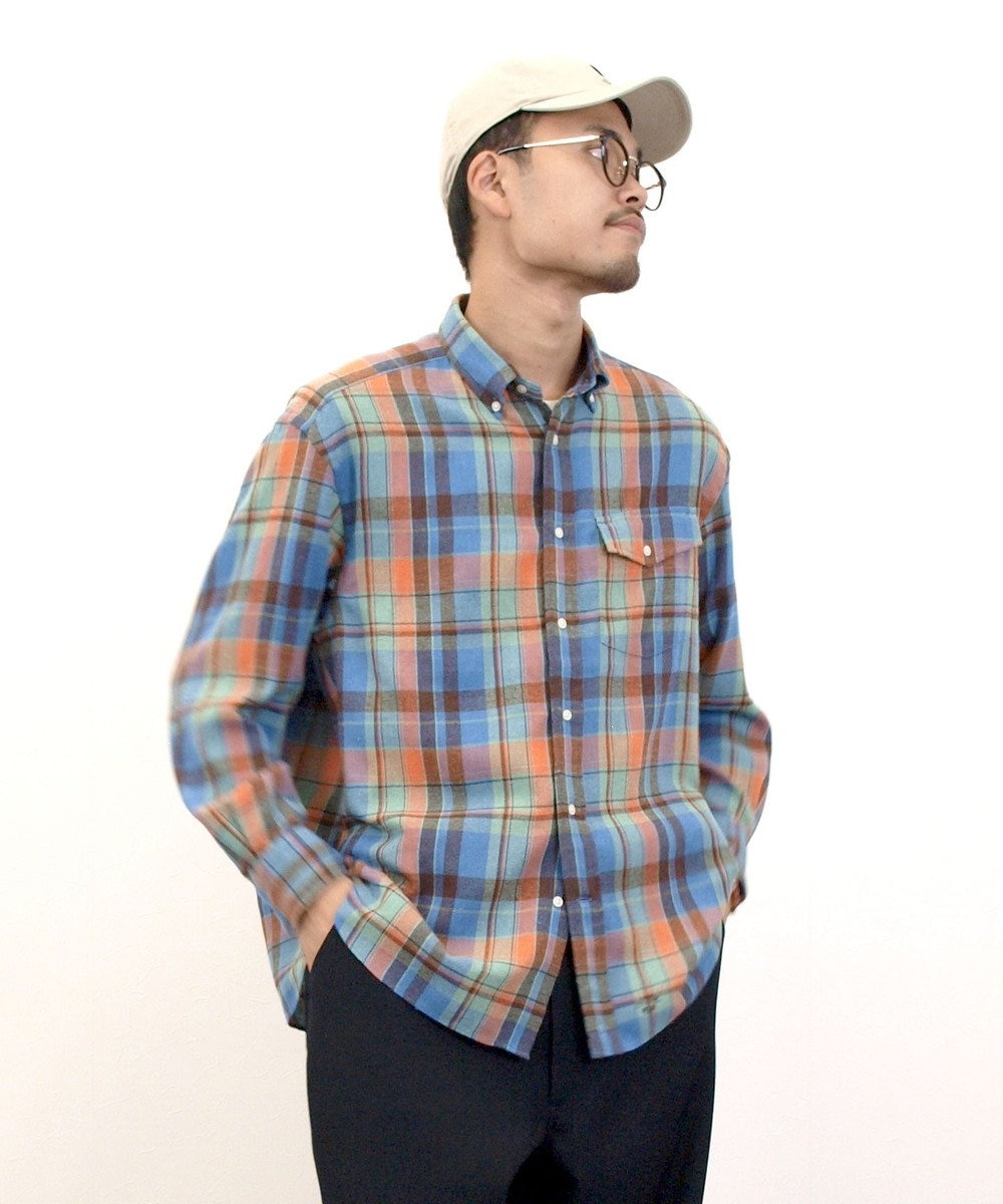 J.PRESS YORK STREET 【UNISEX】フランネルボタンダウン シャツ 