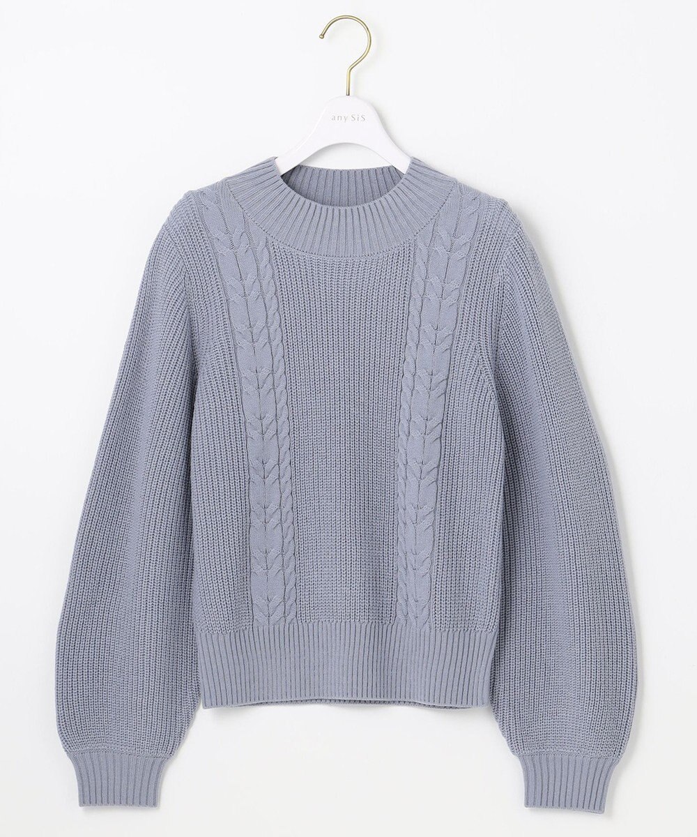 ANY SIS 【洗える】スフレケーブルパフスリーブ ニット 