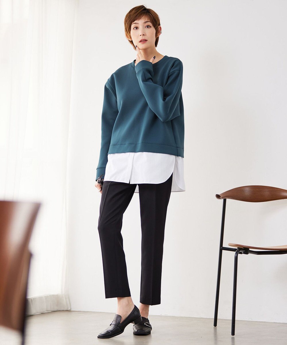 ICB L 【洗える】ウール2WAYストレッチ テーパードパンツ 