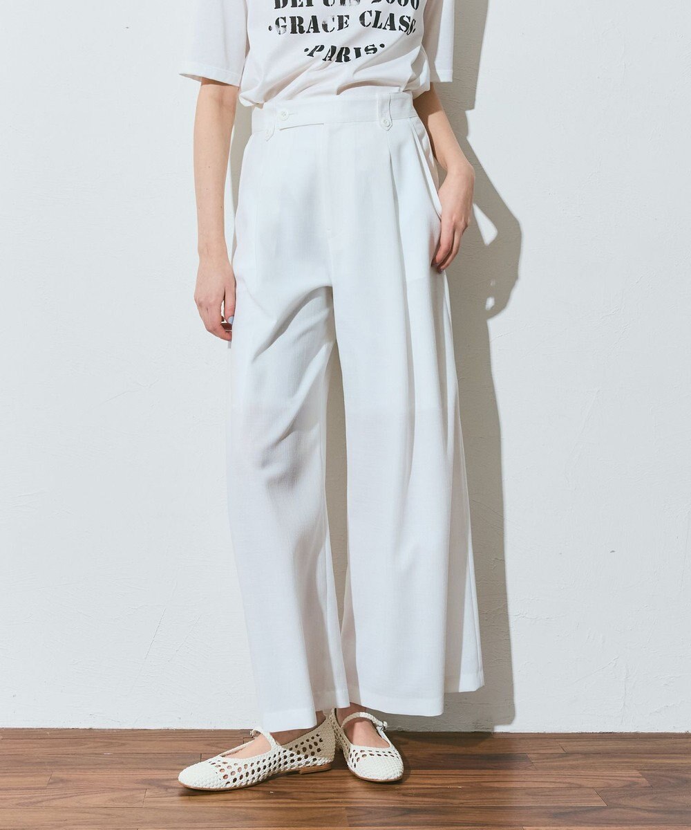 GRACE CONTINENTAL リネンタッチタックパンツ 