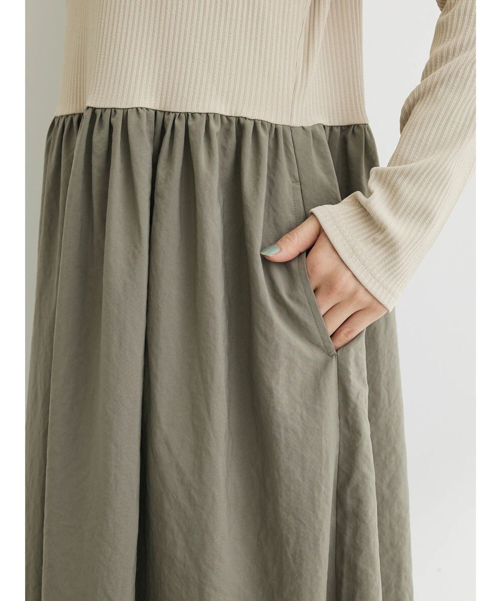 Green Parks ・ＳＵＧＡＲ　ＳＰＯＯＮ　ハイネックギャザーワンピース 