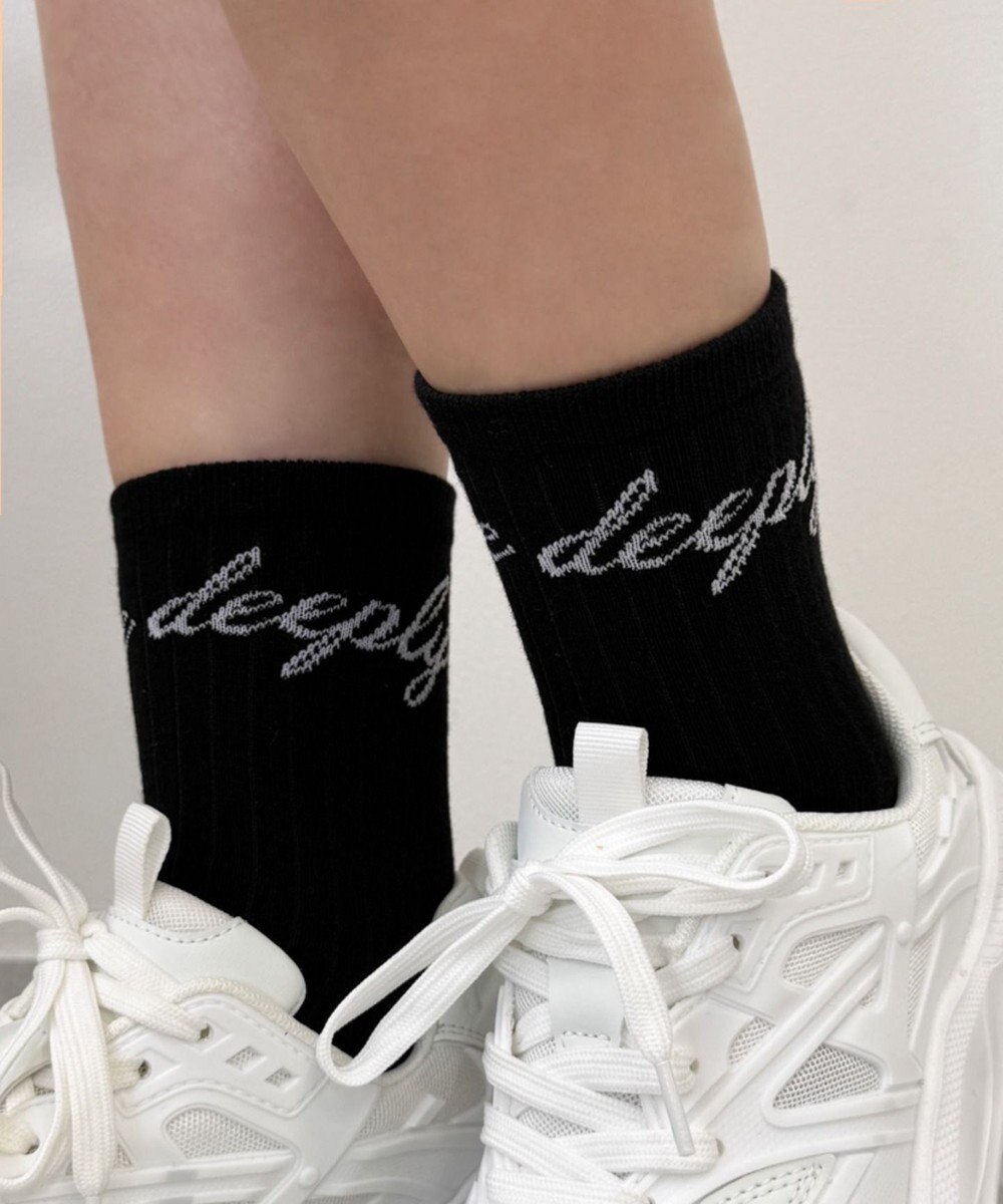 WEGO メッセージロゴソックス 