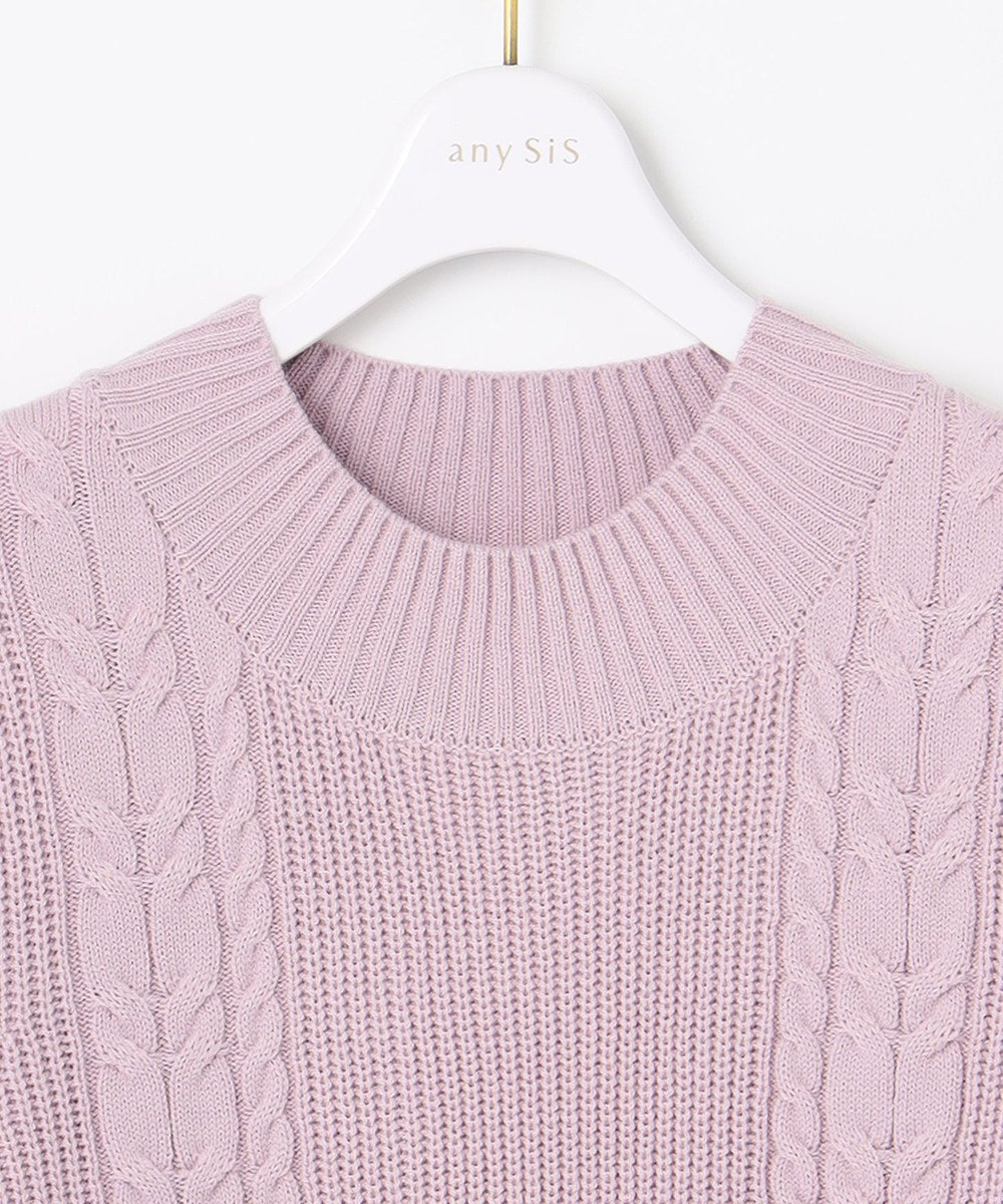 ANY SIS 【洗える】スフレケーブルパフスリーブ ニット 