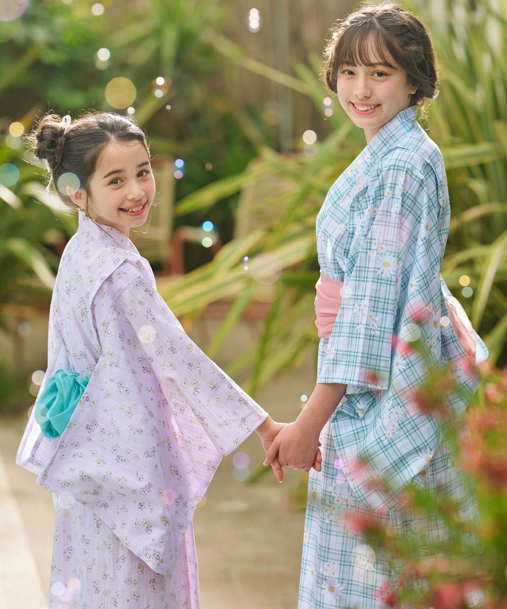 組曲 KIDS 【S-Lサイズ】マーガレットチェック 浴衣 