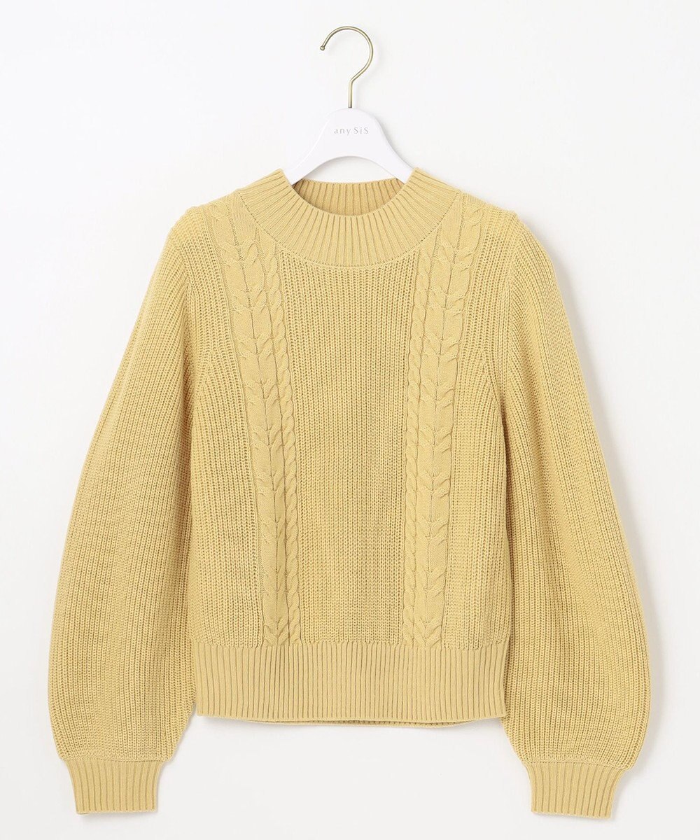 ANY SIS 【洗える】スフレケーブルパフスリーブ ニット 