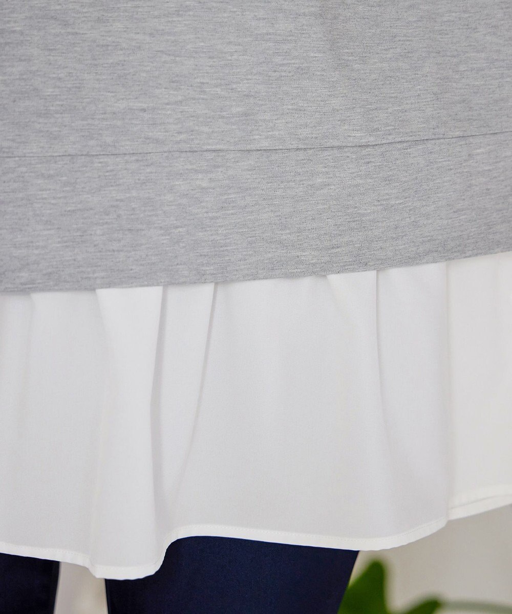 Tiaclasse L 【洗える】ポンチドッキングギャザーパーカー　 