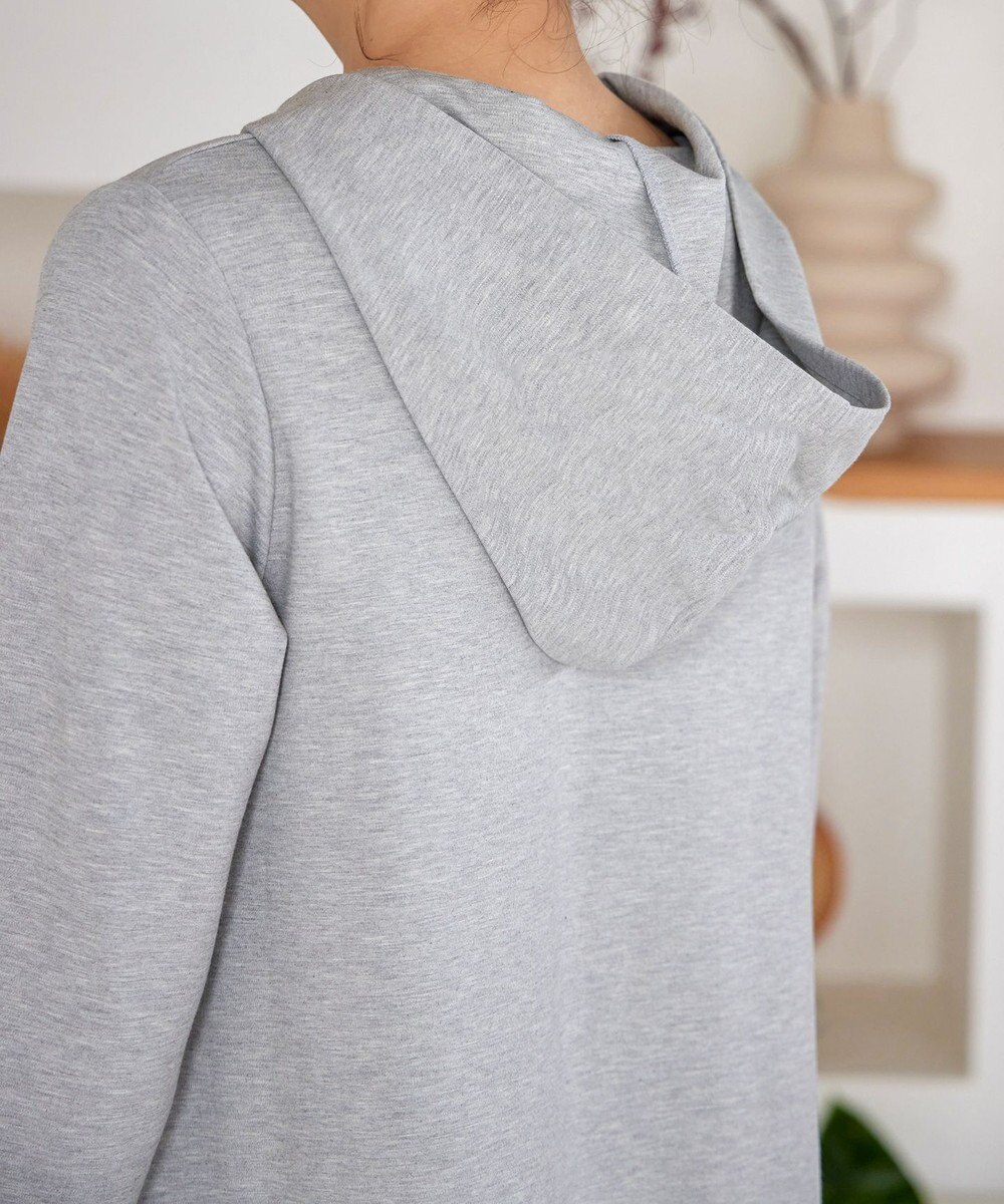 Tiaclasse L 【洗える】ポンチドッキングギャザーパーカー　 